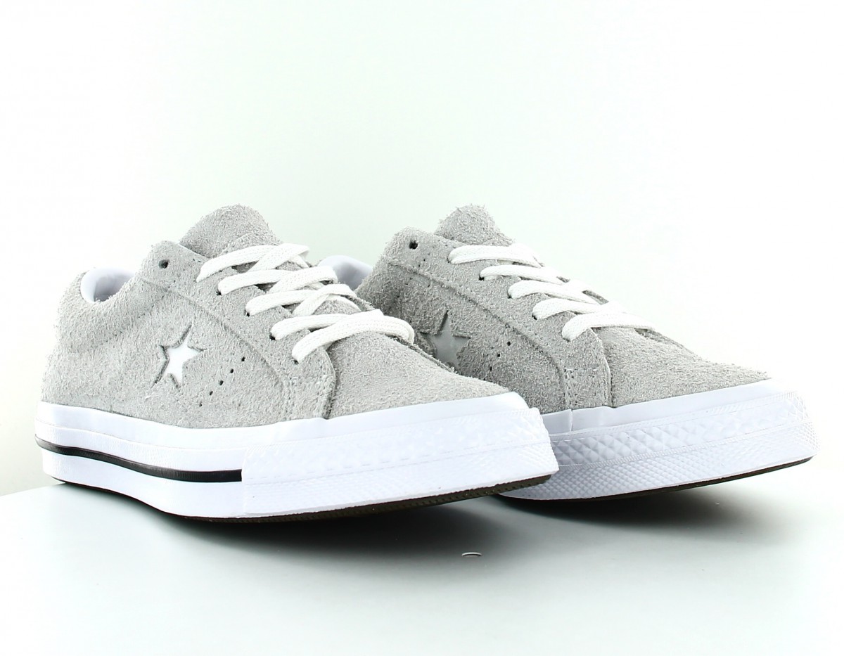 Converse One star premium suede Gris-blanc-vernis