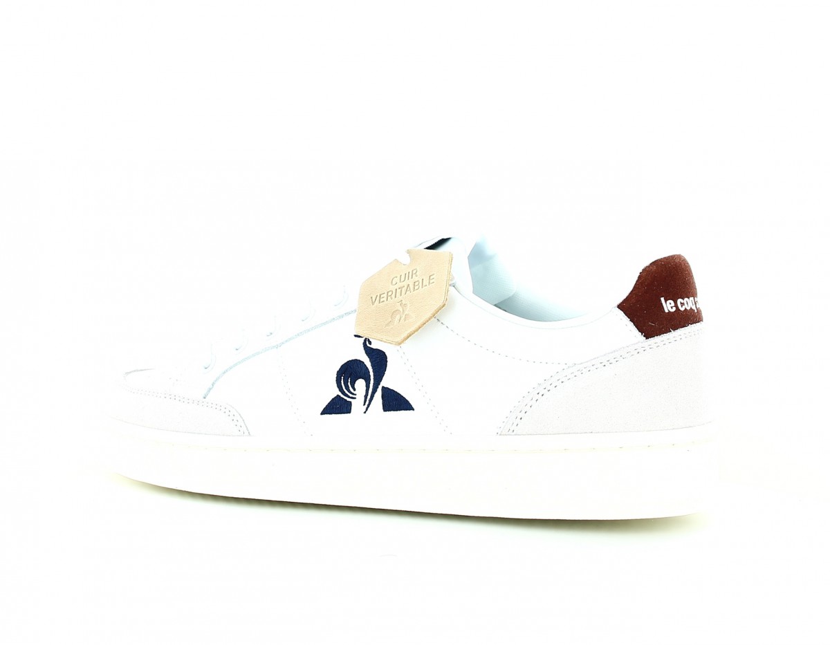 Lecoqsportif Court net blanc bleu marine marron