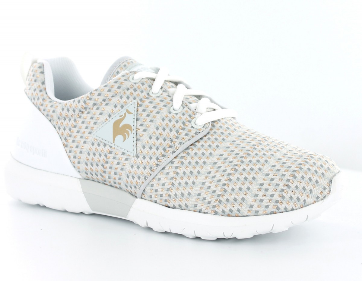 Lecoqsportif dynacomf jacquard BLANC/GRIS/OR