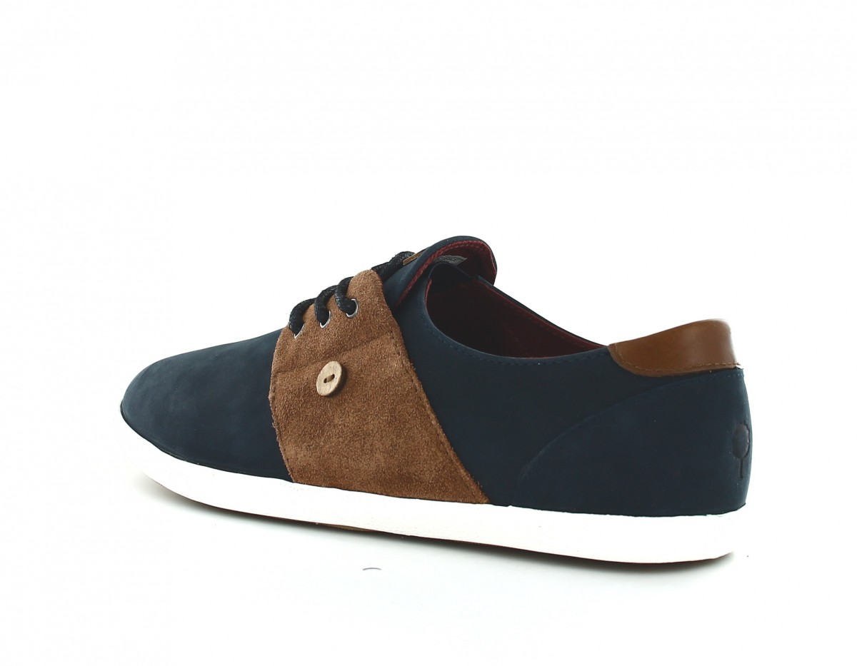 Faguo Cypress leather suede bleu marine marron