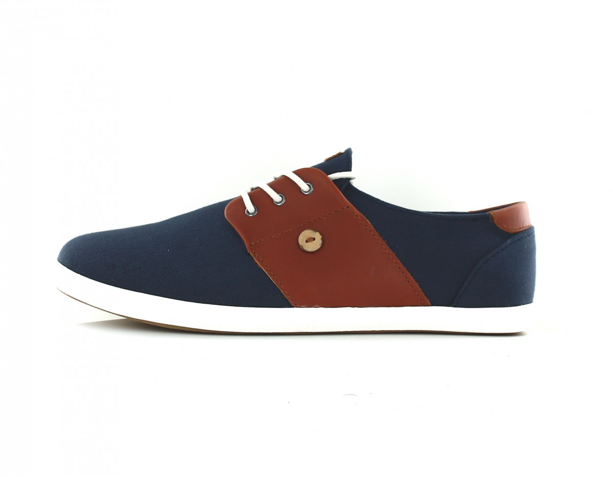 Faguo Cypress coton leather bleu marine marron