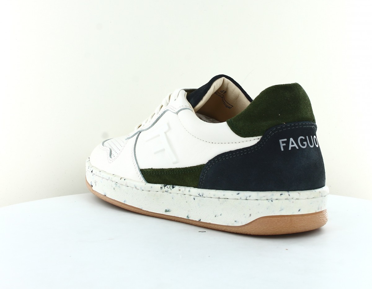 Faguo Alder leather suede blanc cassé bleu marine vert forest