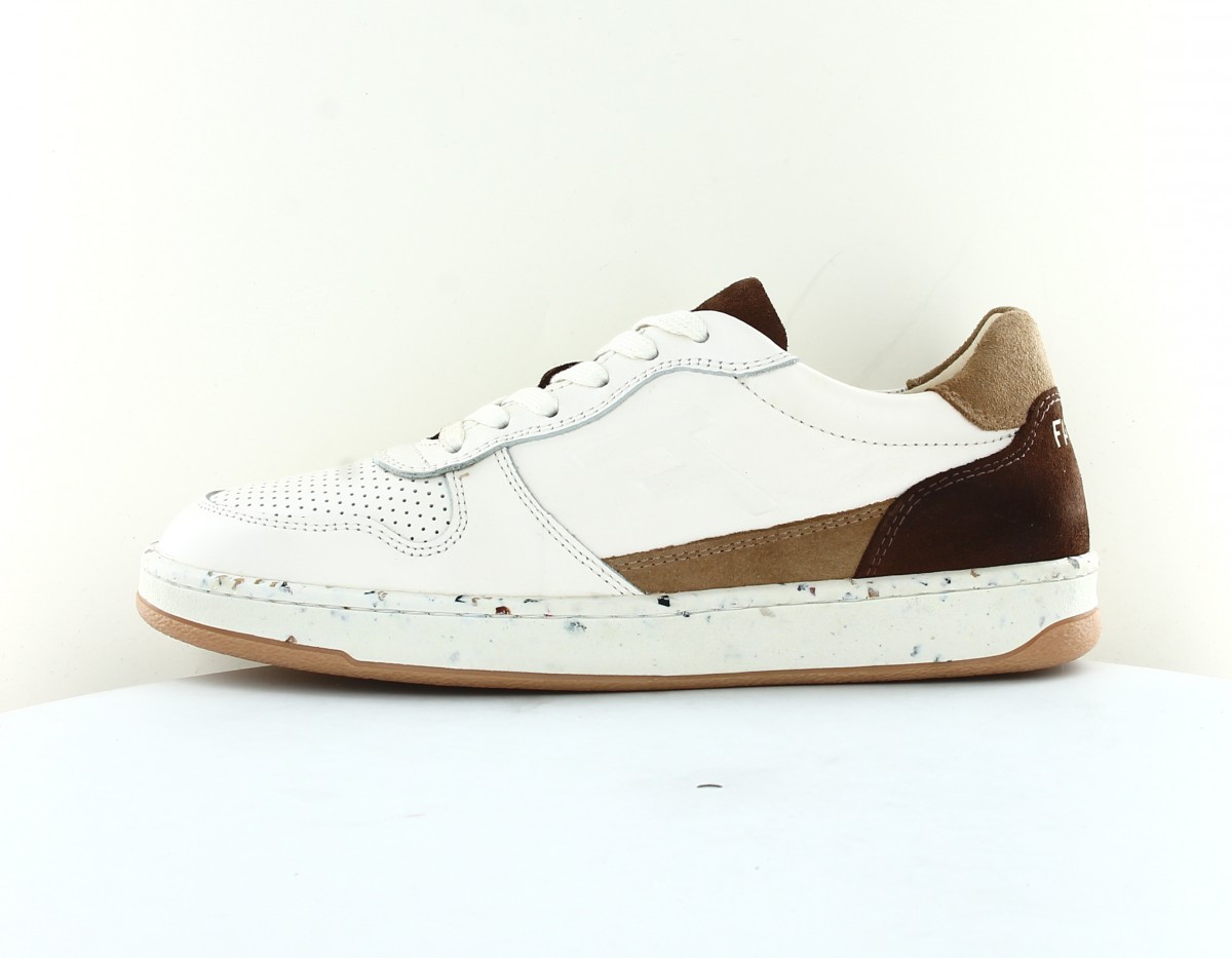 Faguo Alder leather suede blanc cassé marron beige