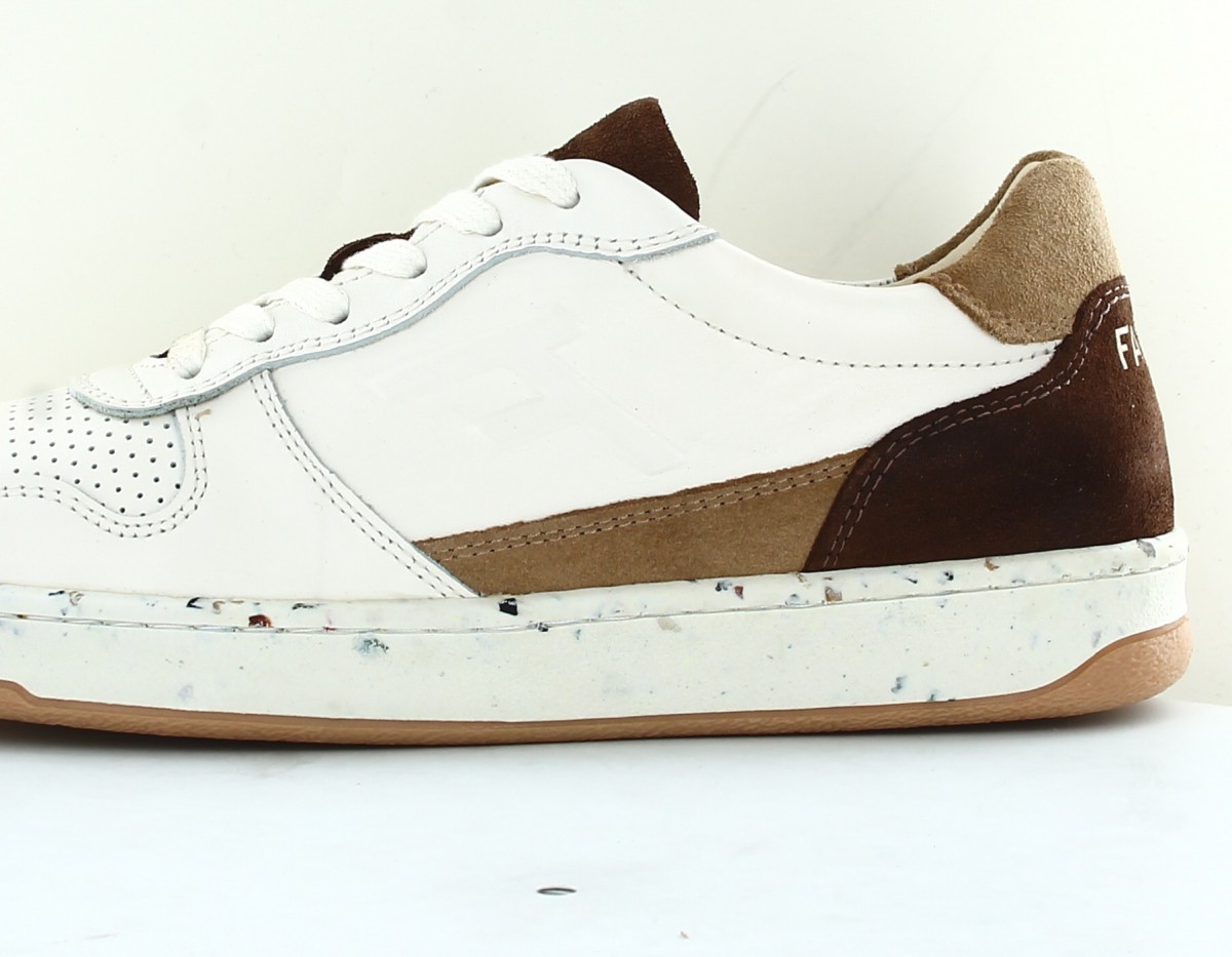 Faguo Alder leather suede blanc cassé marron beige