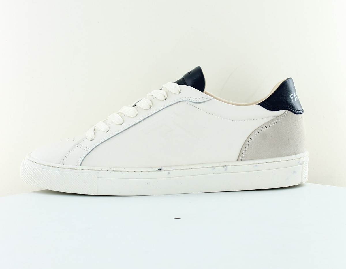 Faguo Ebony basket leather suede blanc bleu marine