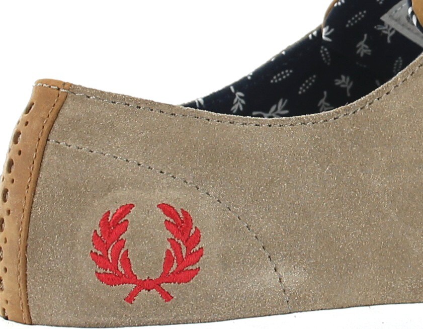 Fred Perry Foxx Suede Fred Perry BEIGE/ROUGE