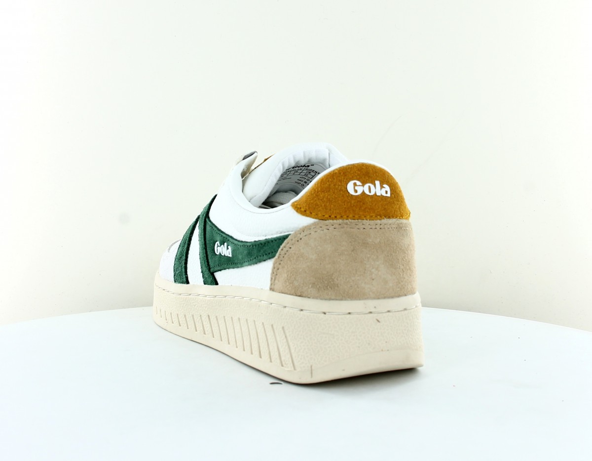 Gola Grandslam trident blanc vert sapin beige jaune