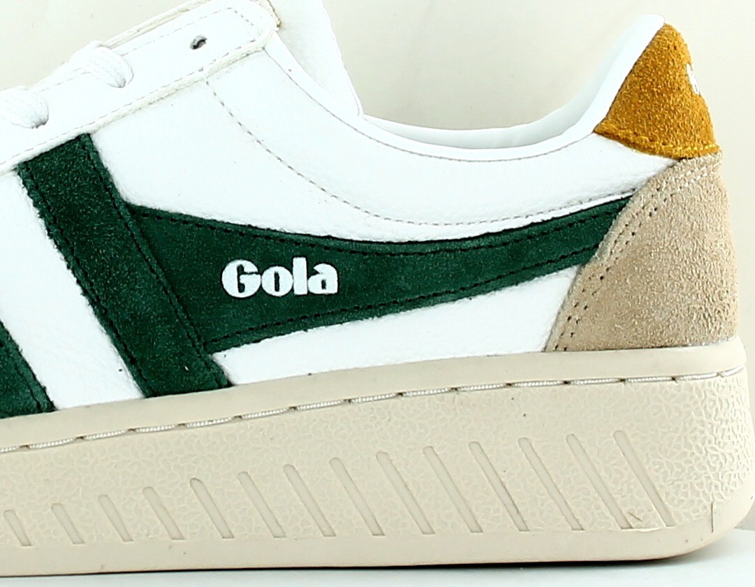 Gola Grandslam trident blanc vert sapin beige jaune