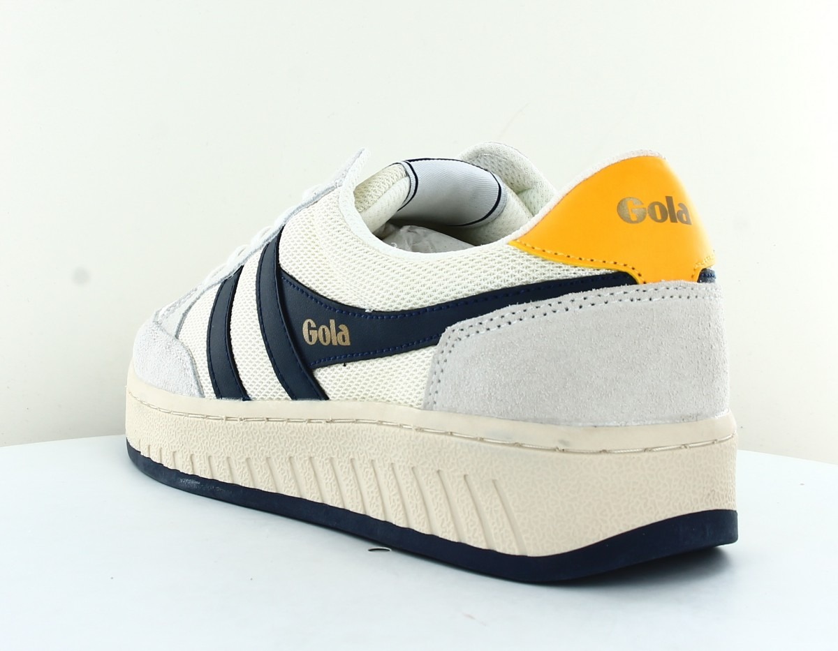 Gola Superslam mesh blanc cassé bleu navy jaune