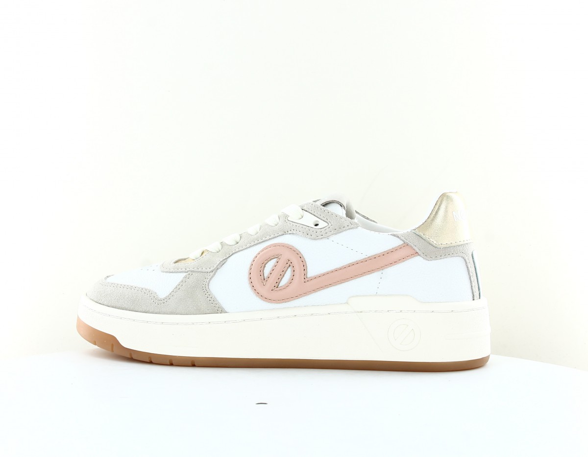 Noname Kelly sneaker blanc beige rose or