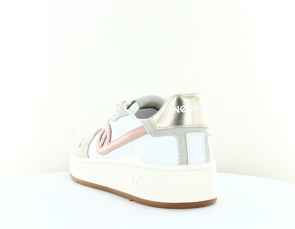 Noname Kelly sneaker blanc beige rose or