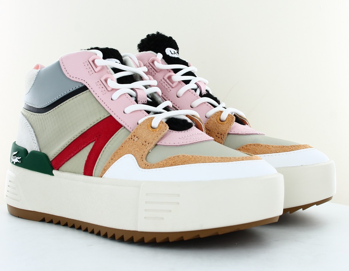 Lacoste L002 mid winter blanc rouge multicolor