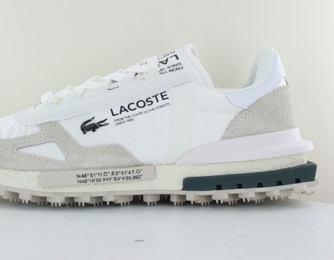 Lacoste Elite active blanc beige vert