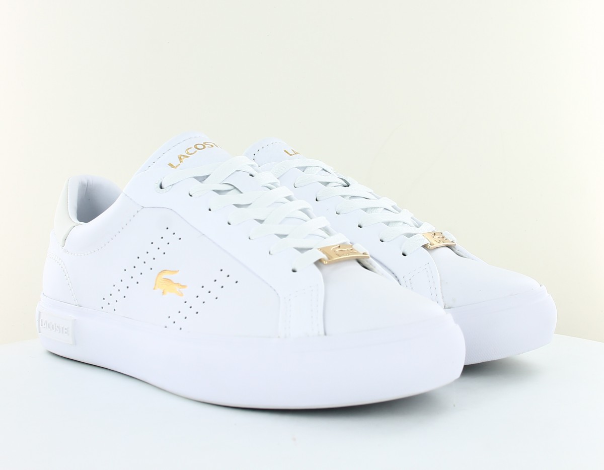 Lacoste Powercourt 2.0 femme blanc or