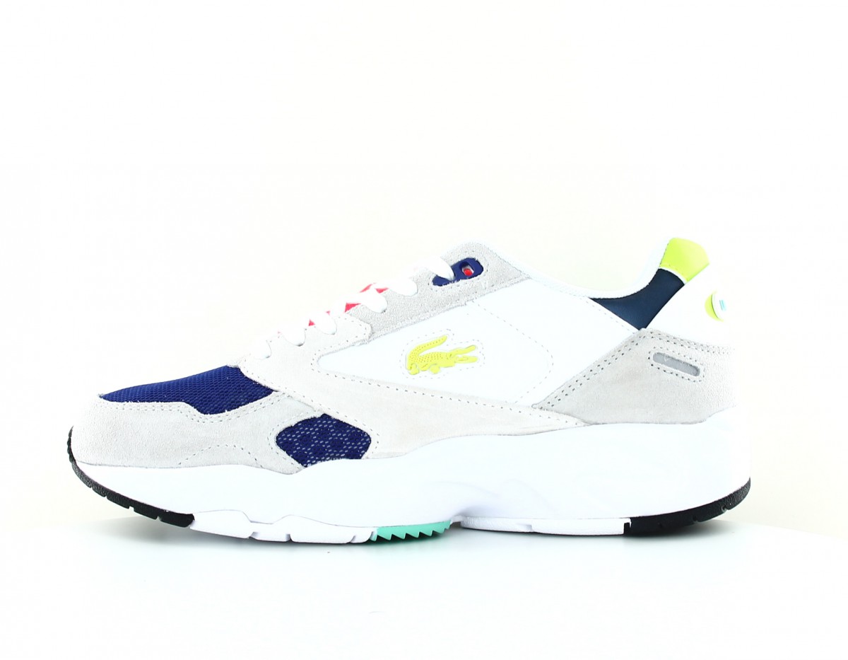 Lacoste Storm 96 blanc vert fluo beige bleu orange 