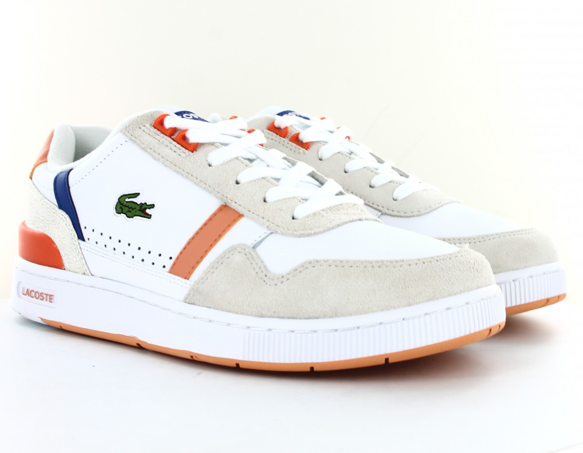 Lacoste Tclip blanc beige orange bleu vert