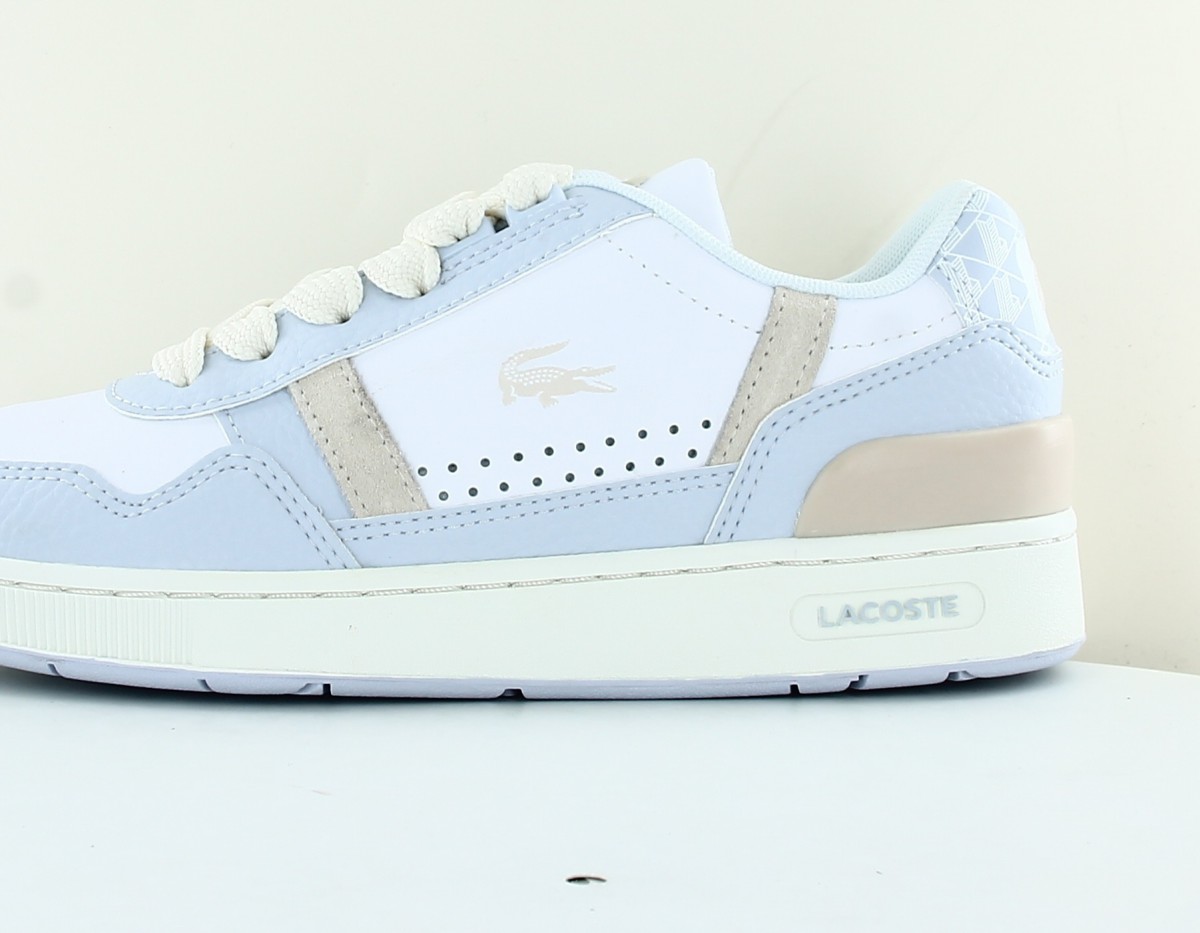 Lacoste Tclip premium blanc bleu ciel beige