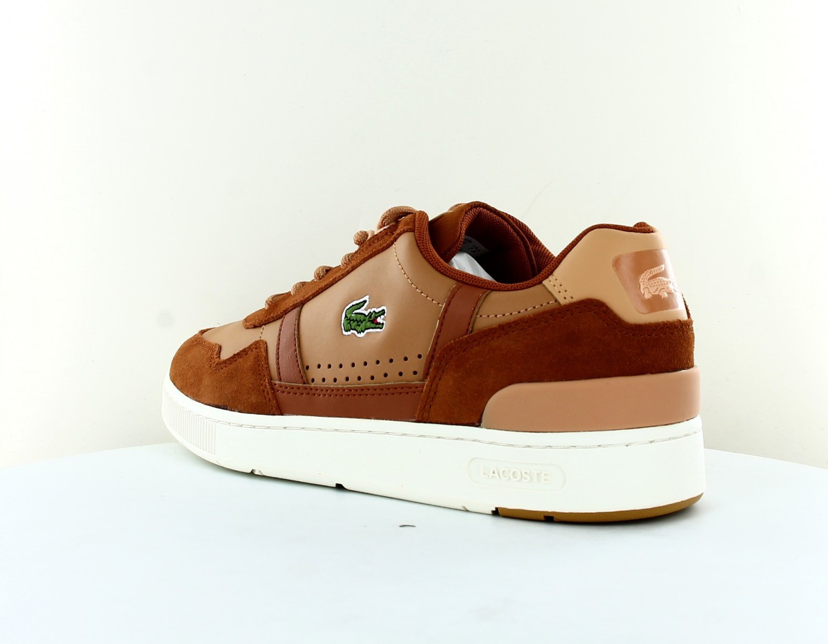 Lacoste Tclip leather marron beige