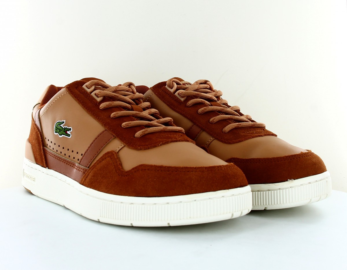 Lacoste Tclip leather marron beige