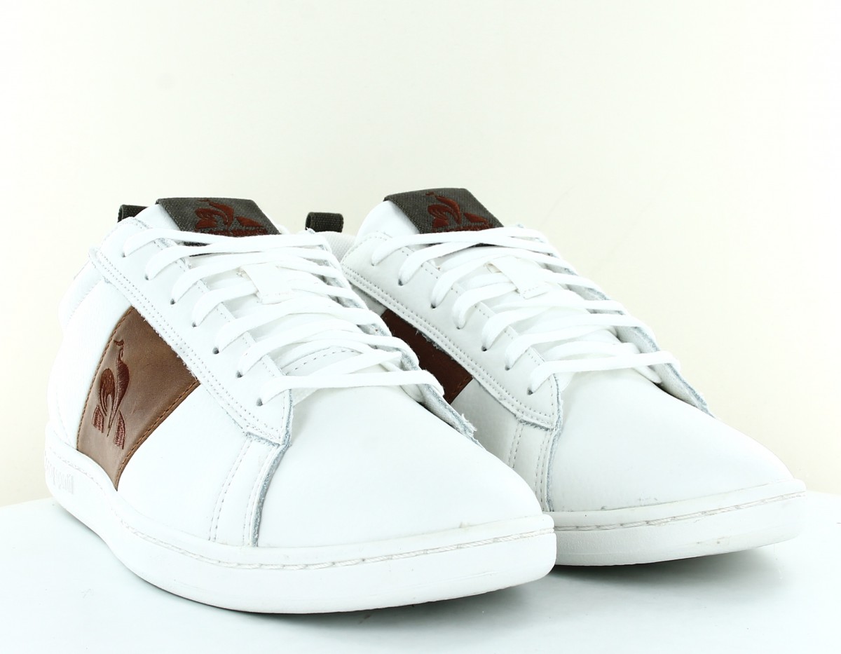 Lecoqsportif Courtclassic workwear leather blanc marron gris