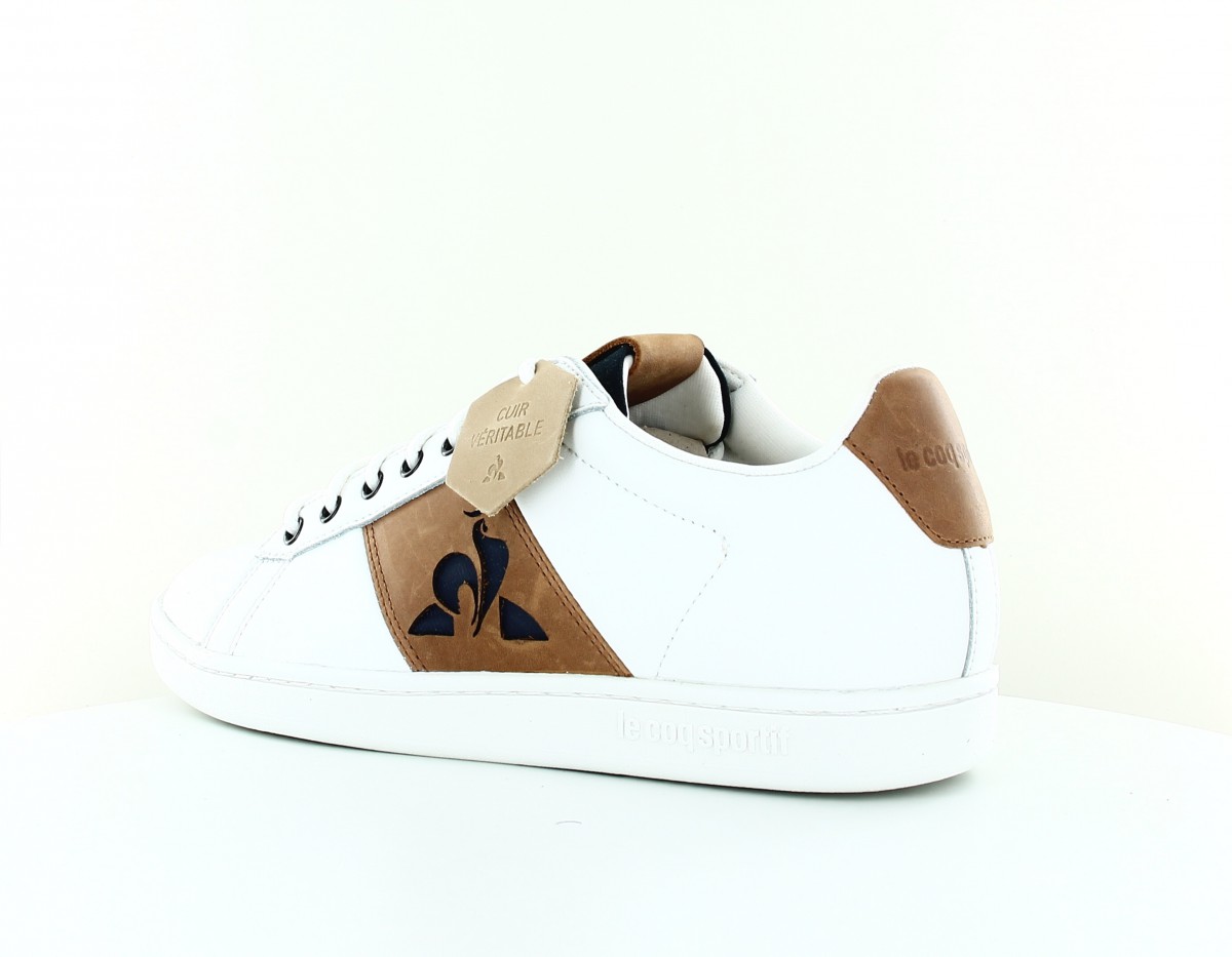 Lecoqsportif Master court waxy blanc marron bleu marine