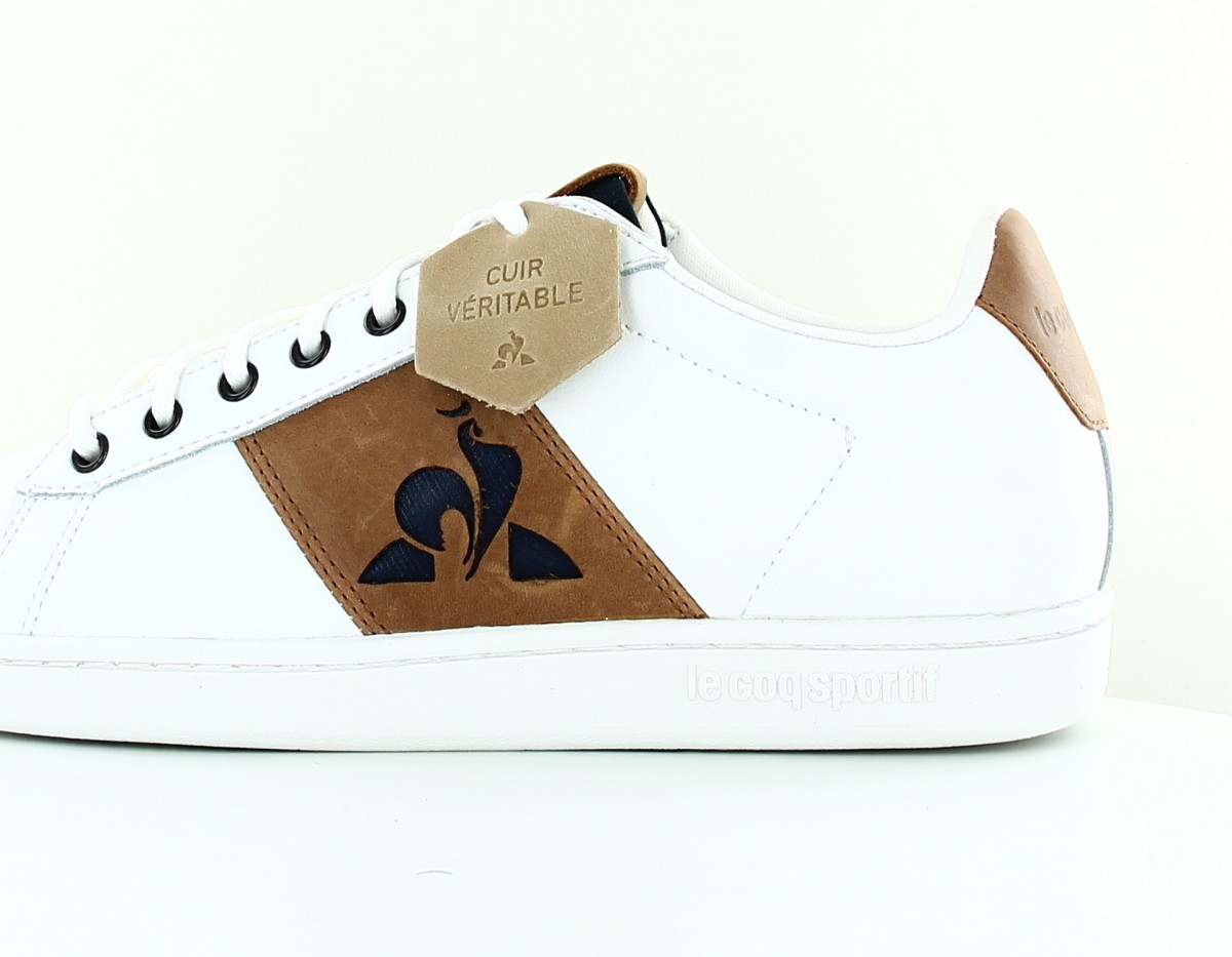 Lecoqsportif Master court waxy blanc marron bleu marine