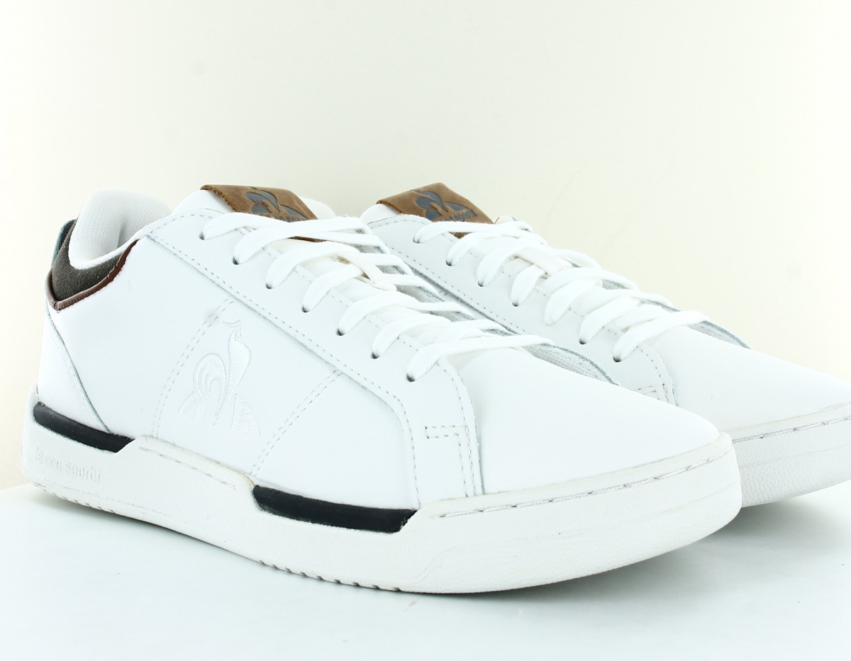 Lecoqsportif Stadium workwear leather blanc gris beige