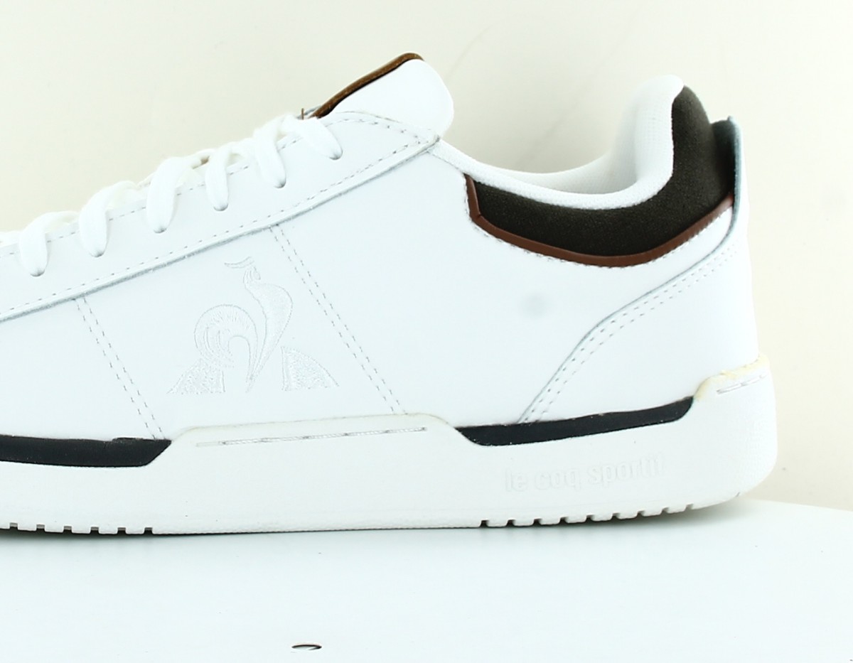 Lecoqsportif Stadium workwear leather blanc gris beige