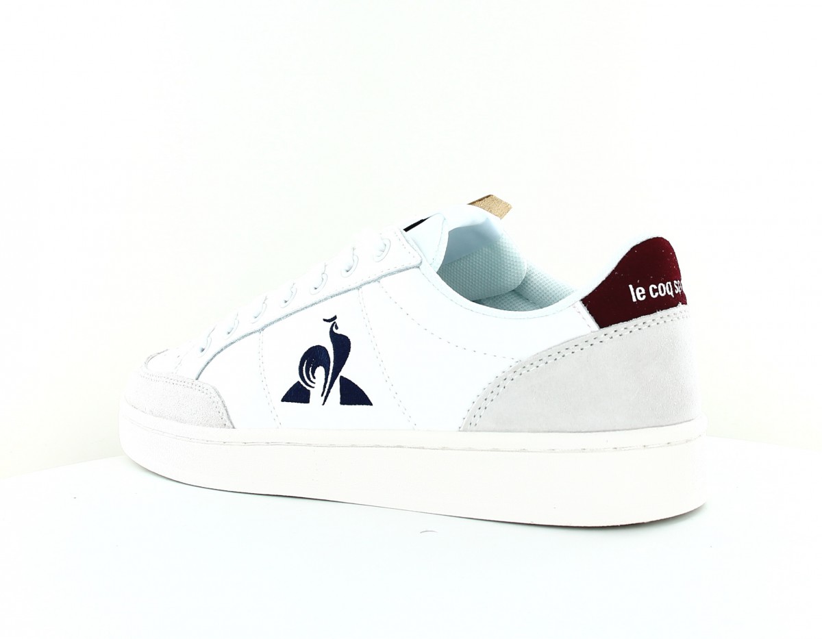 Lecoqsportif Court net blanc bleu marine bordeaux