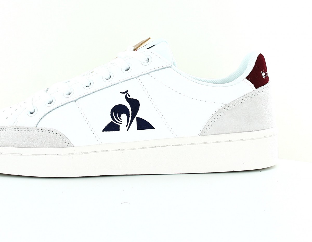 Lecoqsportif Court net blanc bleu marine bordeaux