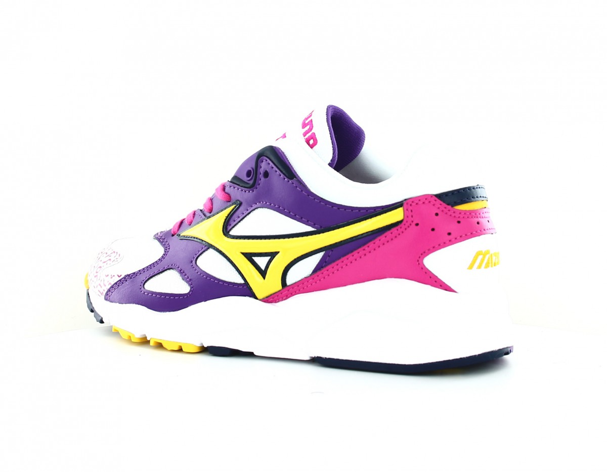 Mizuno Sky medal fresh blanc jaune violet