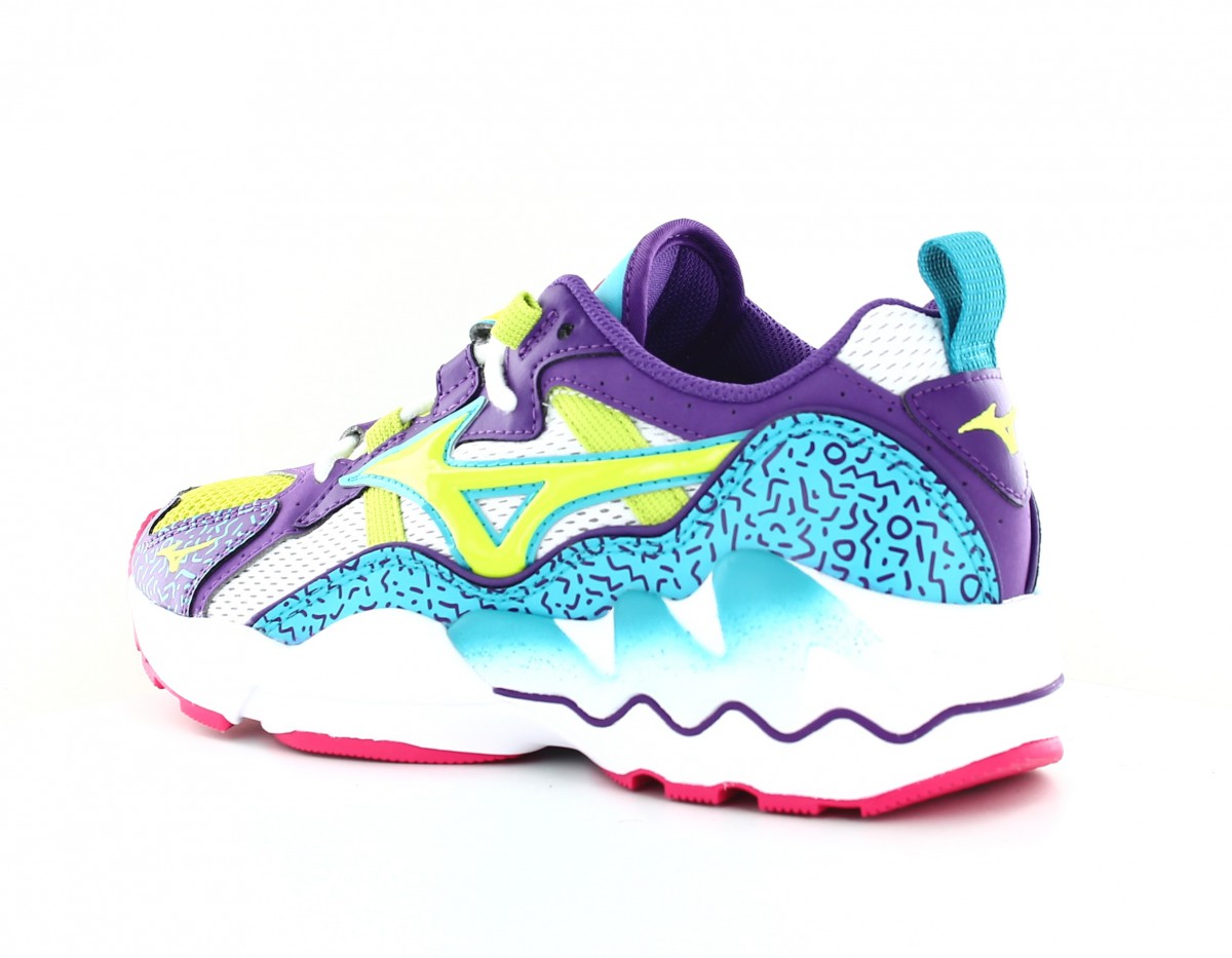 Mizuno Wave rider 1 fresh blanc vert violet bleu