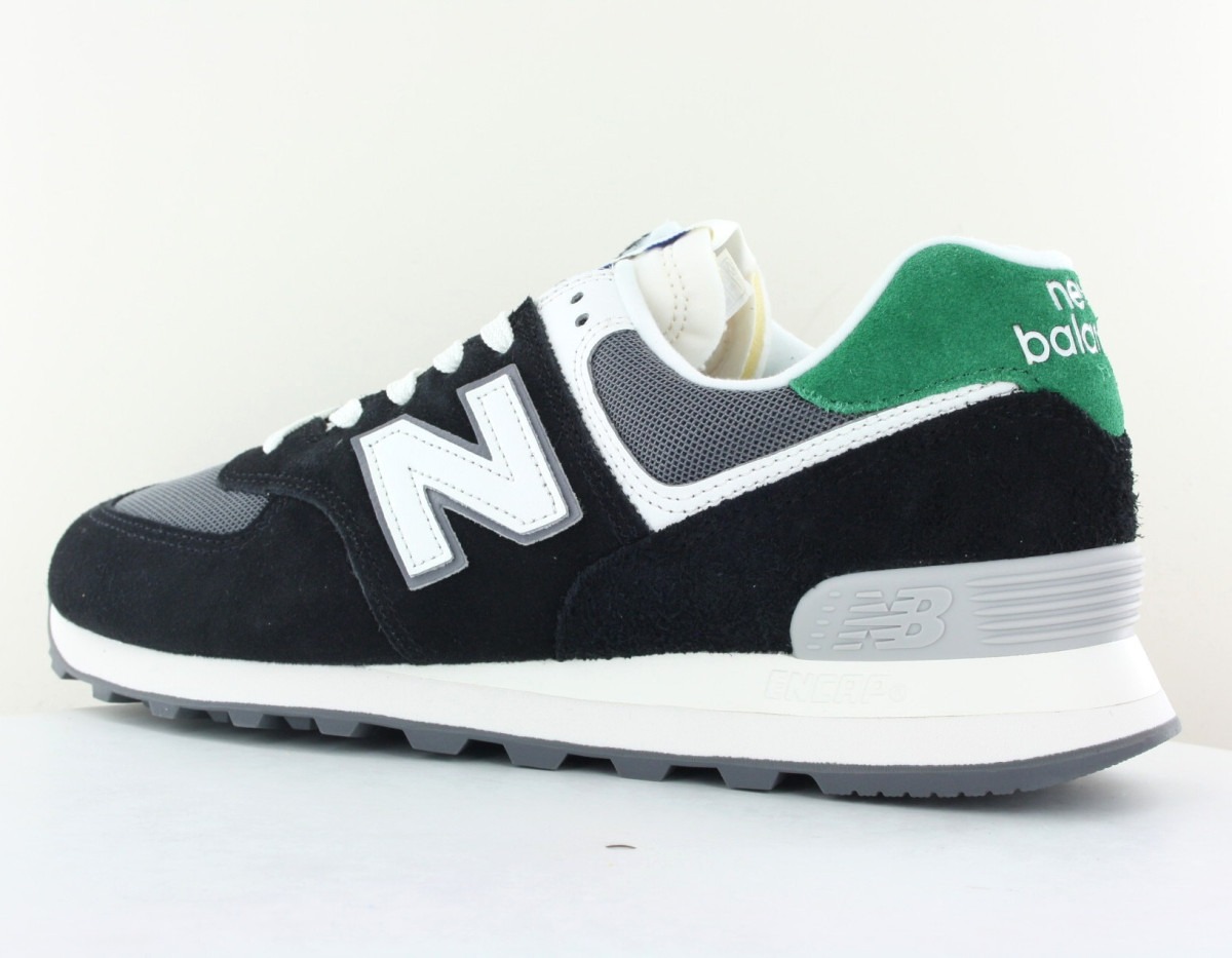 New Balance 574 noir blanc vert