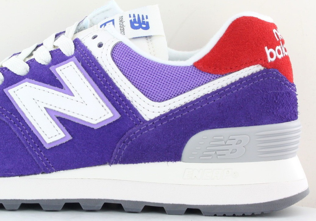 New Balance 574 violet blanc rouge