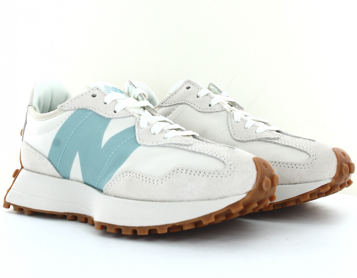 New Balance 327 beige bleu turquoise gomme