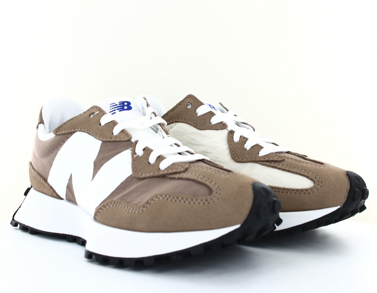 New Balance 327 beige fonce blanc