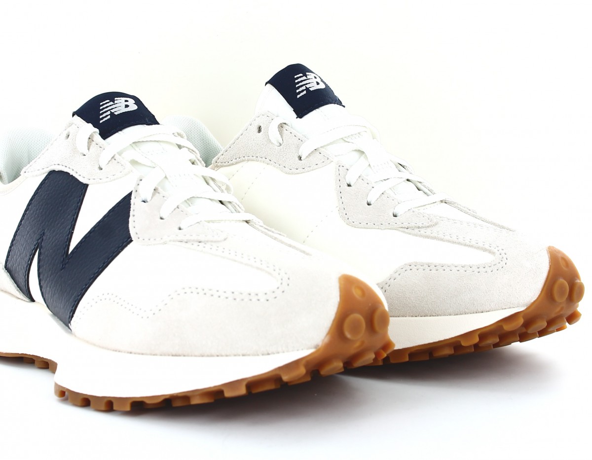 New Balance 327 beige bleu marine blanc gomme