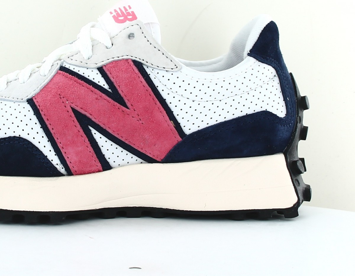 New Balance 327 blanc bleu rose