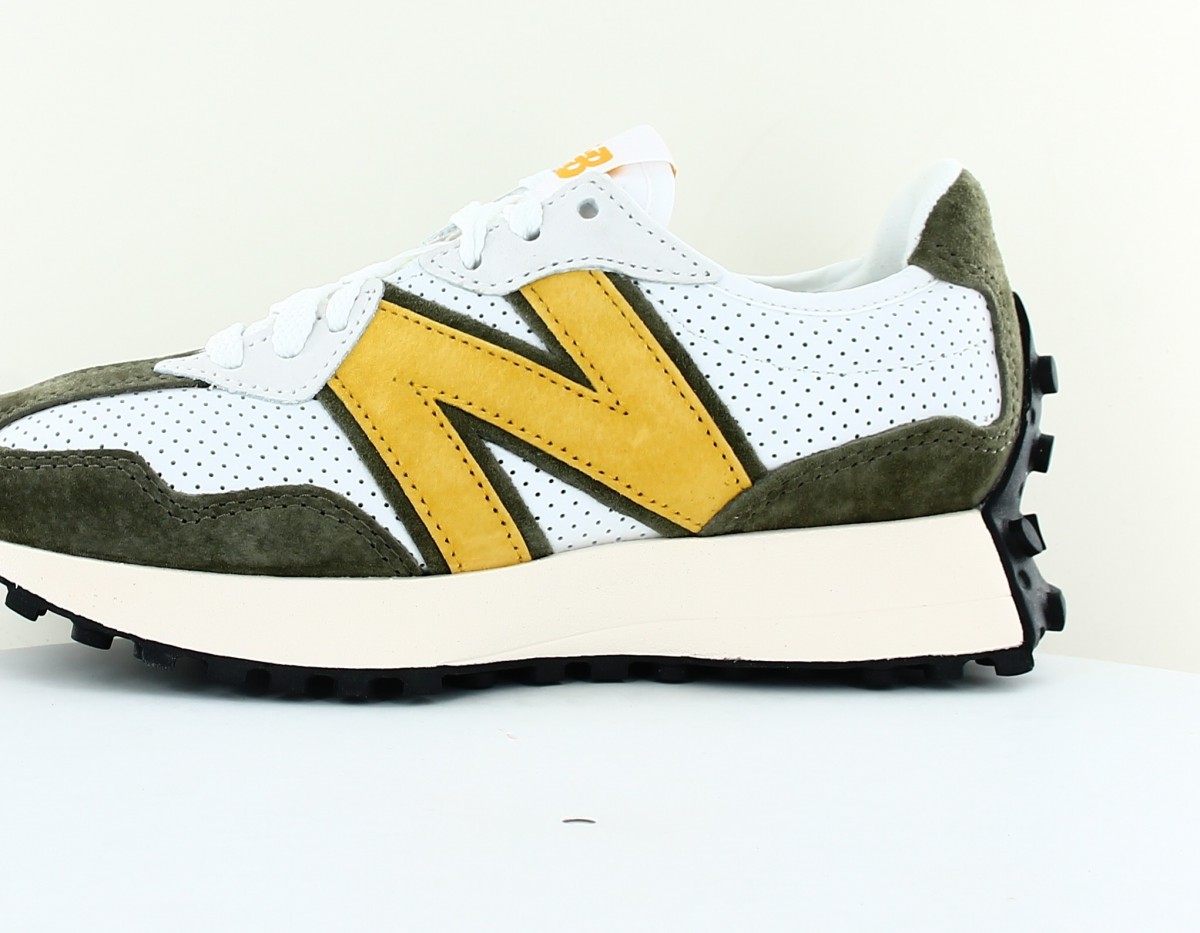 New Balance 327 blanc kaki jaune