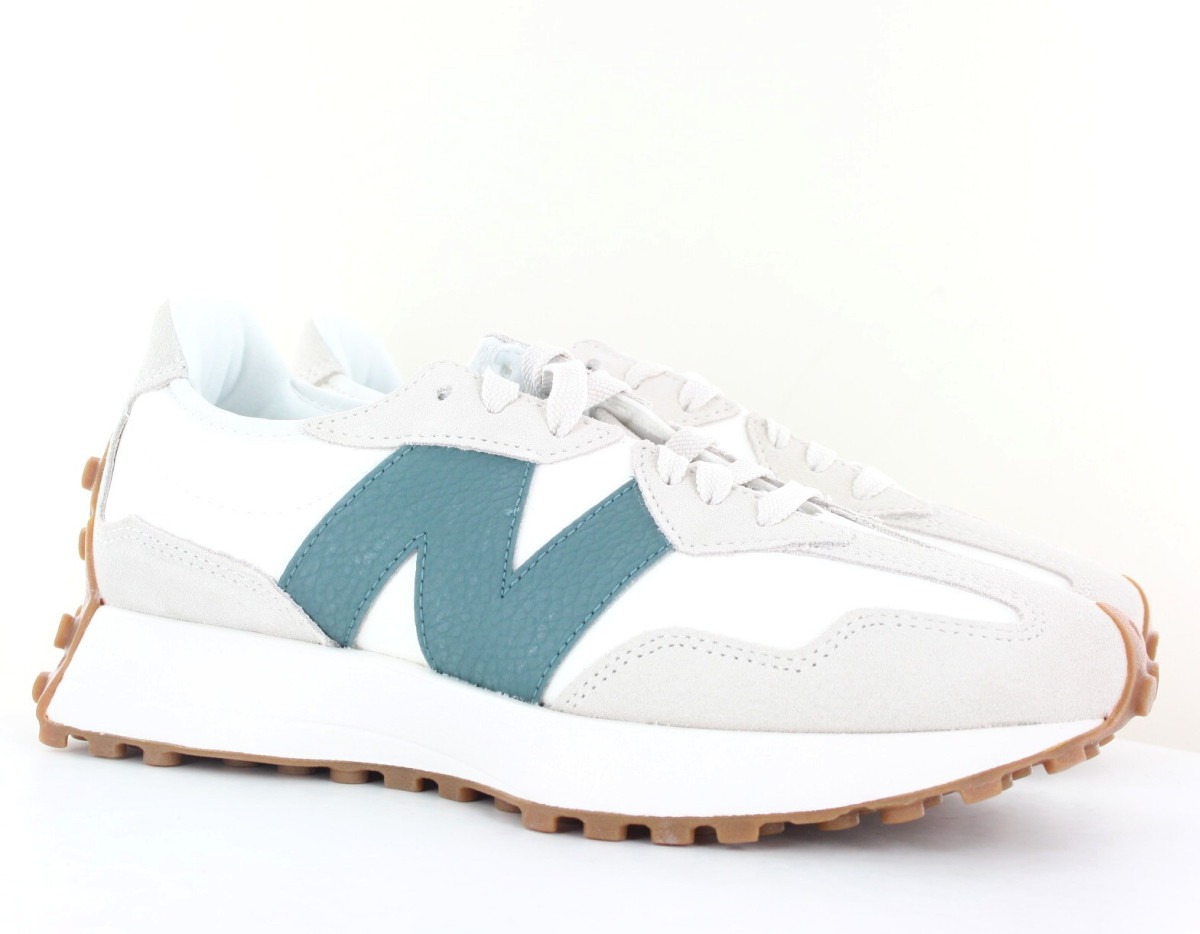 New Balance 327 blanc vert turquoise gomme