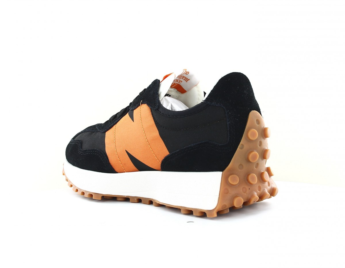 New Balance 327 noir orange gomme