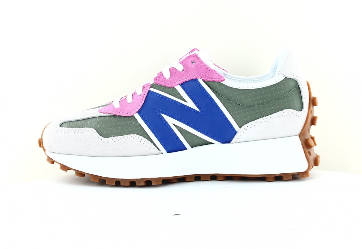 New Balance 327 vert bleu beige rose gomme