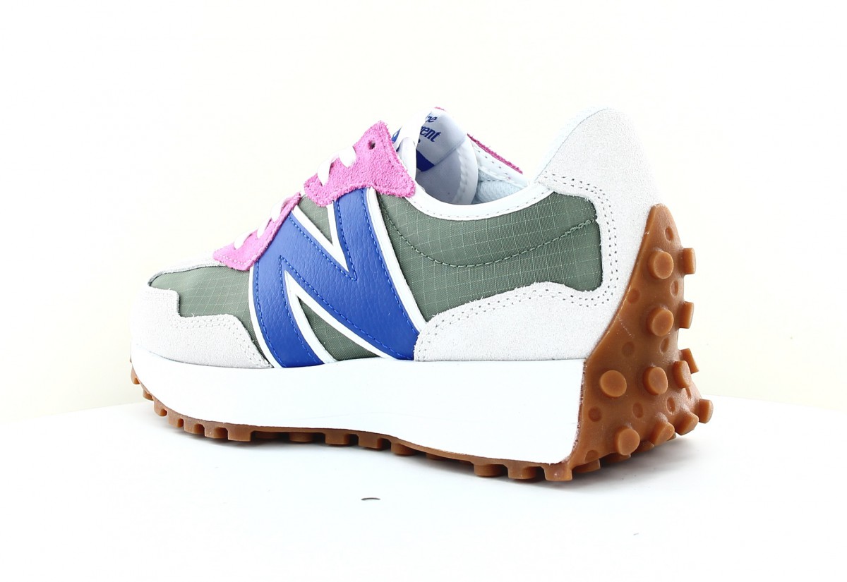 New Balance 327 vert bleu beige rose gomme