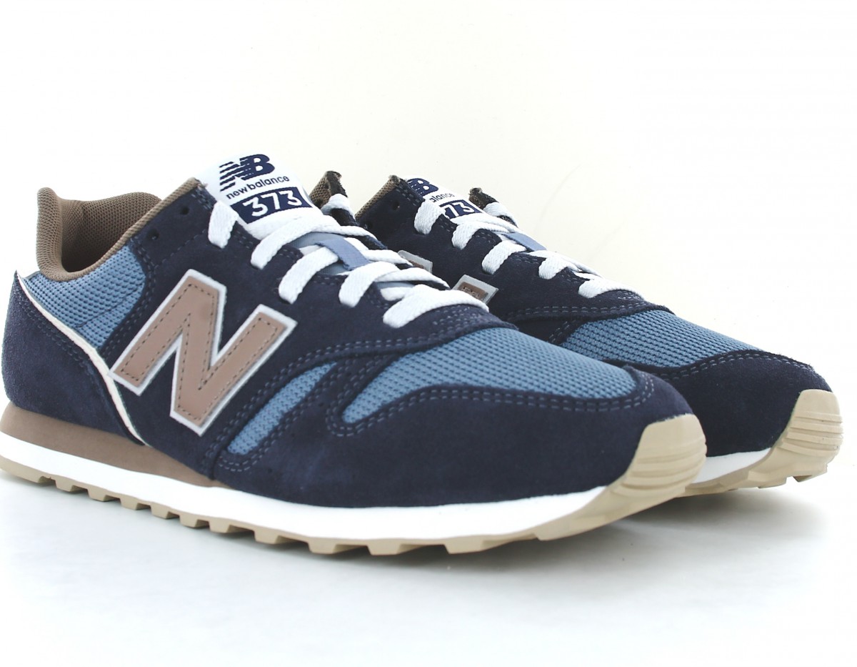 New Balance 373 bleu marine marron blanc