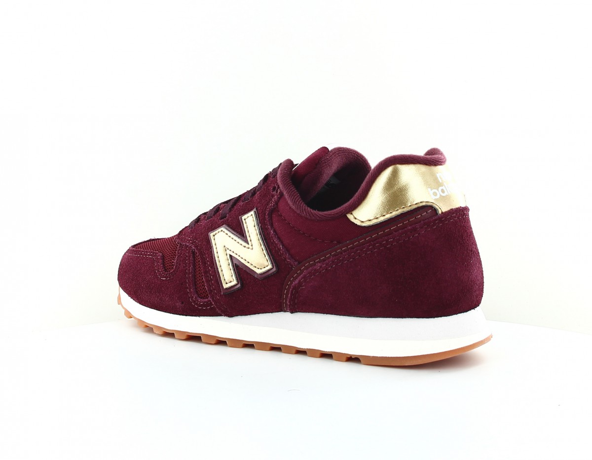 New Balance 373 femme suede bordeaux or gomme