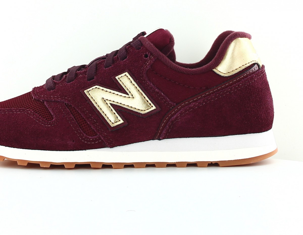 New Balance 373 femme suede bordeaux or gomme