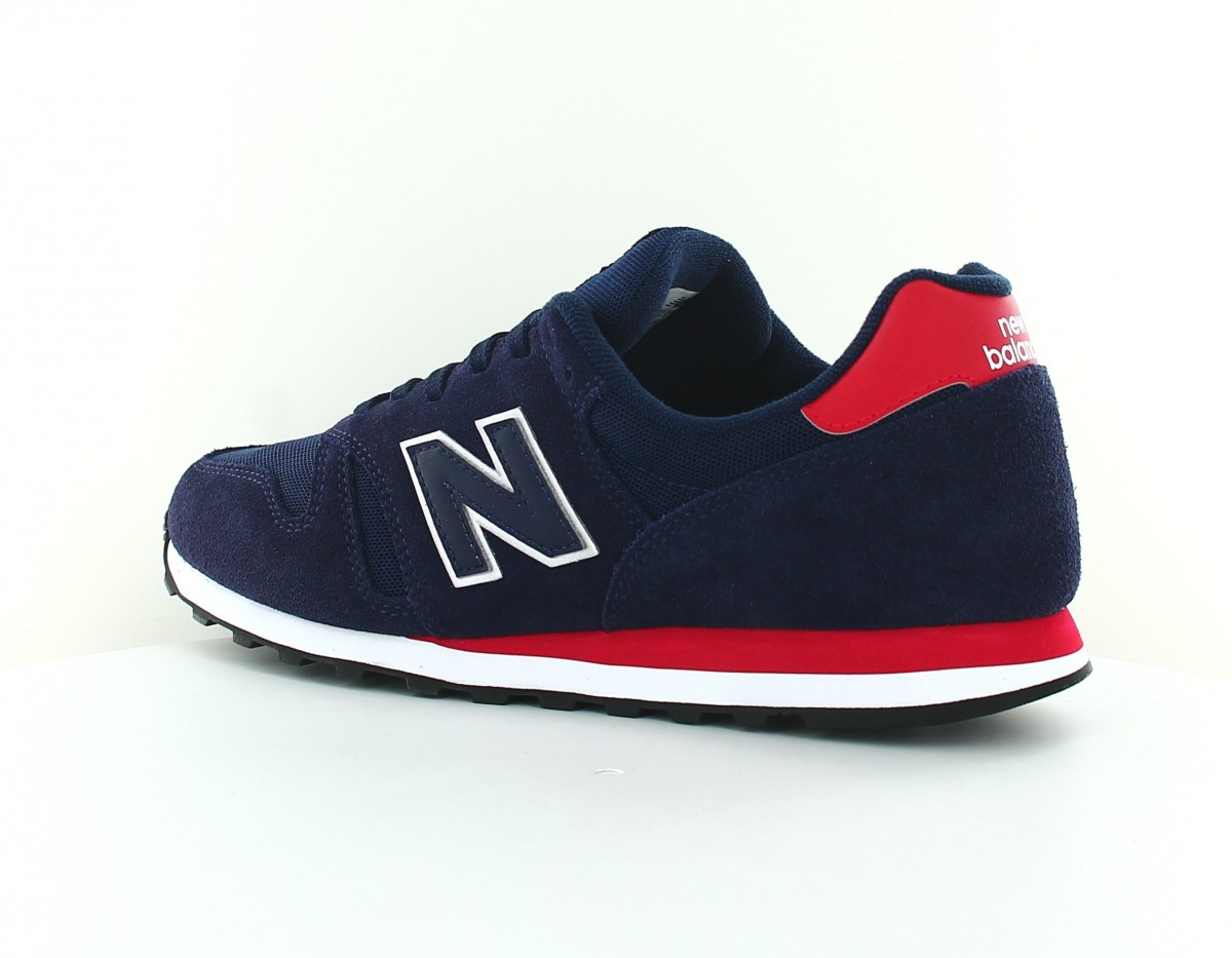 New Balance 373 suede bleu marine rouge