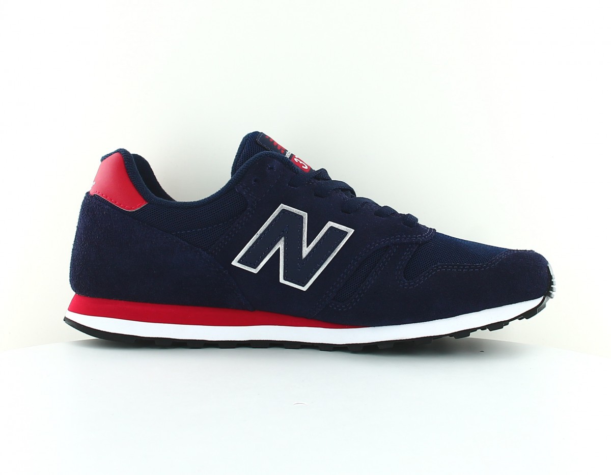 New Balance 373 suede bleu marine rouge