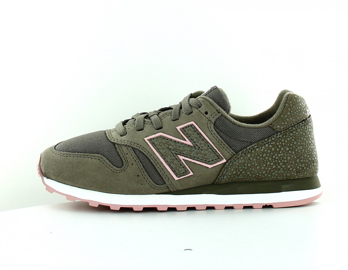 New Balance 373 femme suede Kaki-Rose