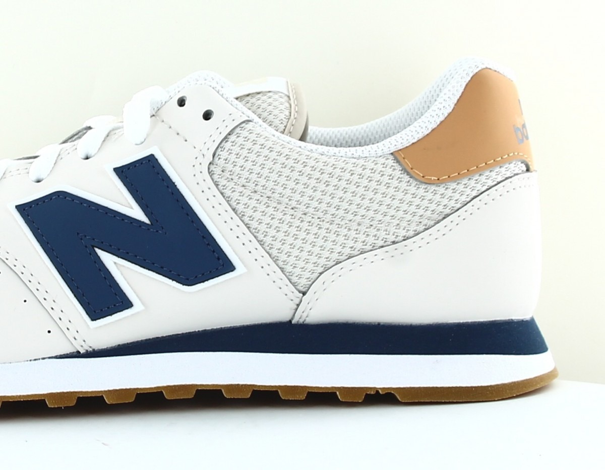 New Balance 500 beige bleu marine gomme